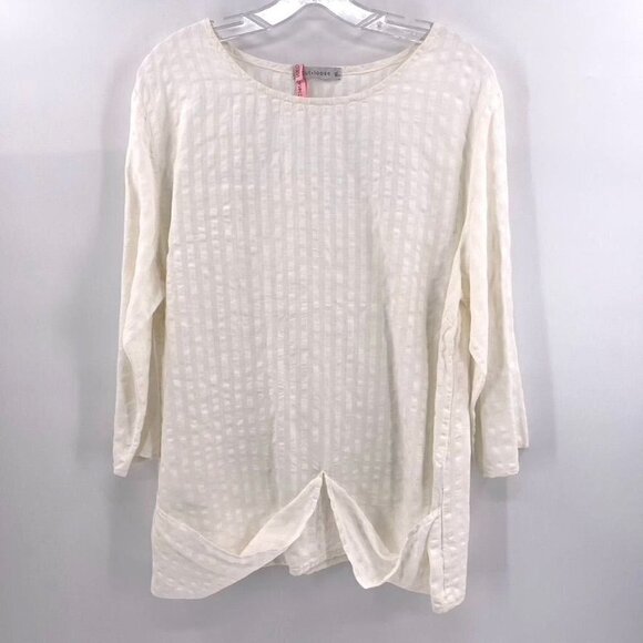 Cut Loose Size XL White Lagenlook Minimalist Coastal Long Sleeve Tunic Top - Picture 1 of 5